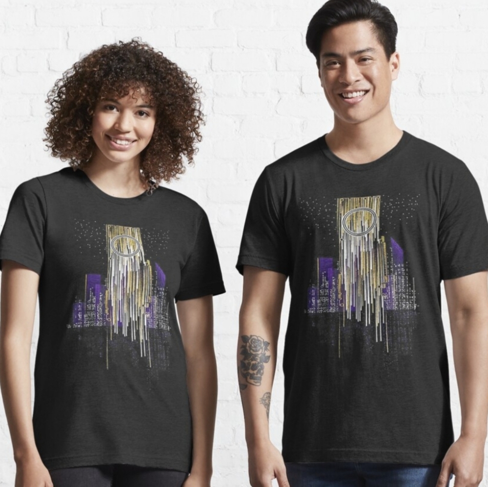 Medium GPU shirt LINUS TECH TIPS technology gamer black purple gold M unisex